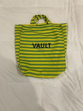 Gucci Striped VAULT Tote in Green and Yellow